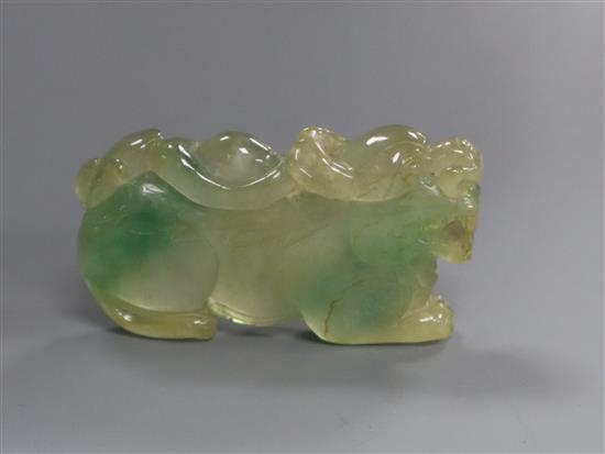 A Chinese jadeite carving of a lion dog 6cm
